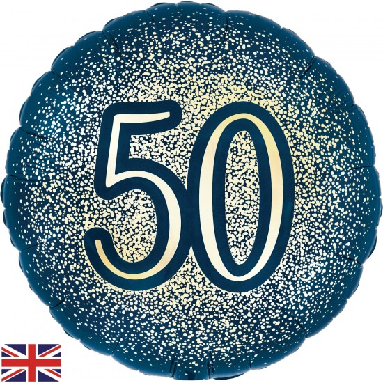 50th Metallic Navy and Gold Glitter Birthday