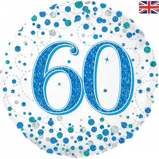 60th Sparkling Fizz Birthday Blue