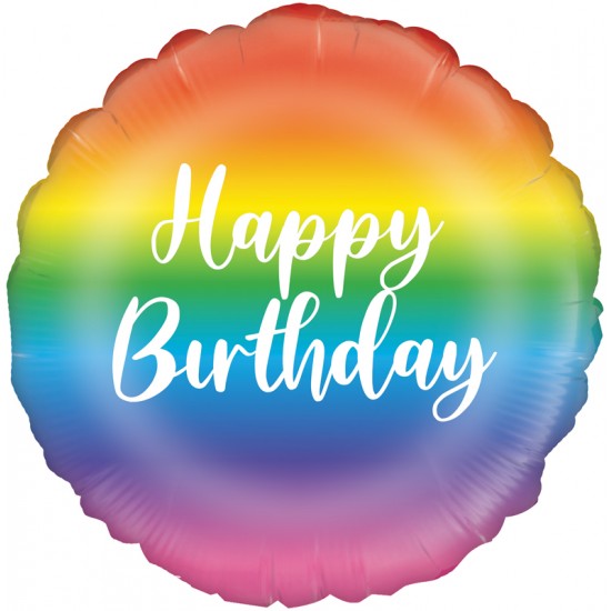 Rainbow Script Birthday 18"