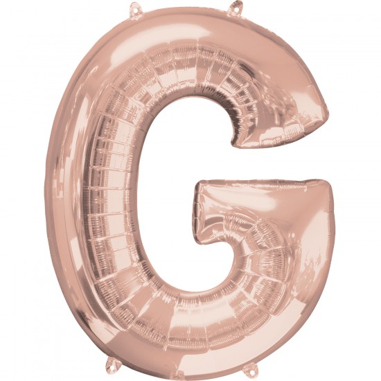 Letter G Rose Gold Minishape Foil Balloons 16"