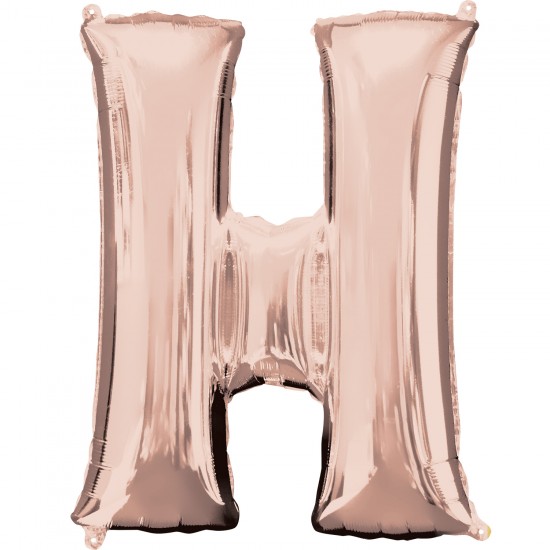 Letter H Rose Gold Minishape Foil Balloons 16"