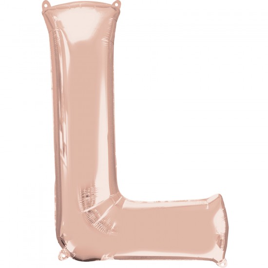 Letter L Rose Gold Minishape Foil Balloons 16"/40cm