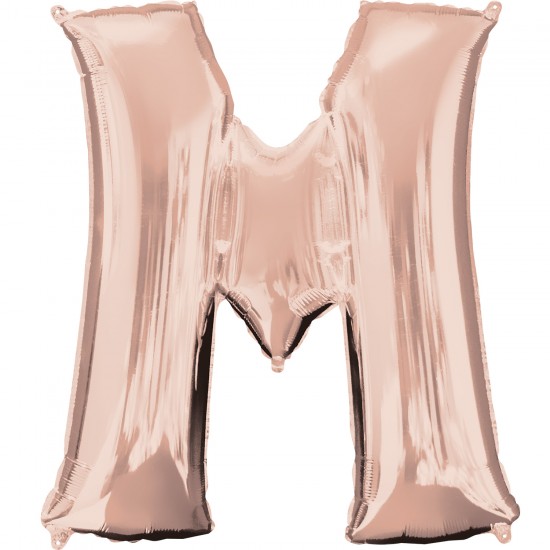 Letter M Rose Gold Minishape Foil Balloons 16"/40cm