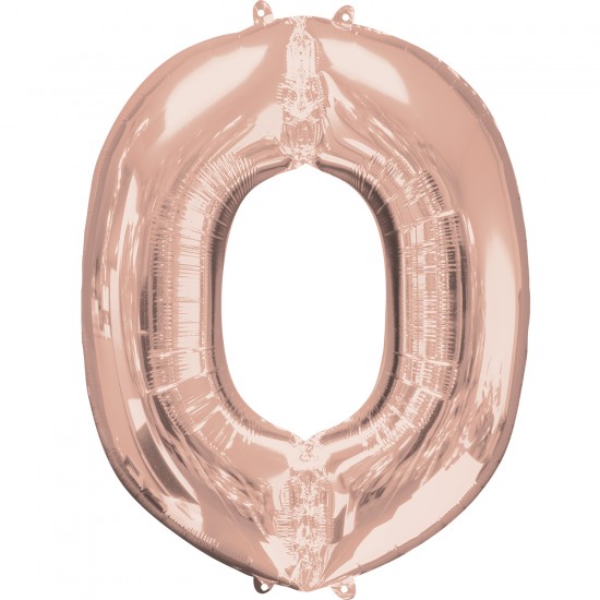 Letter O Rose Gold Minishape Foil Balloons 16"/40cm