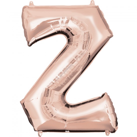 Letter Z Rose Gold Minishape Foil Balloons 16"/40cm