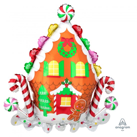 Gingerbread House SuperShape XL Foil Balloons 28"/71cm x 30"/76cm 