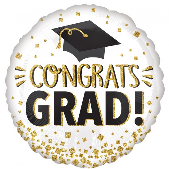 Congratulations Grad Gold Glitter Standard Foil