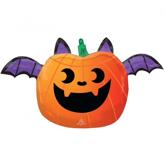 Fun and Spooky Pumpkin Bat Junior Shape XL Foil