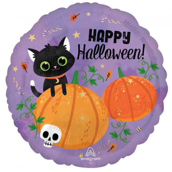 Halloween Cats & Pumpkins 18in