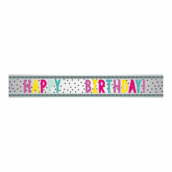 Dots Happy Birthday Add-an-Age Birthday Foil Banners 1.8m - 12 PC