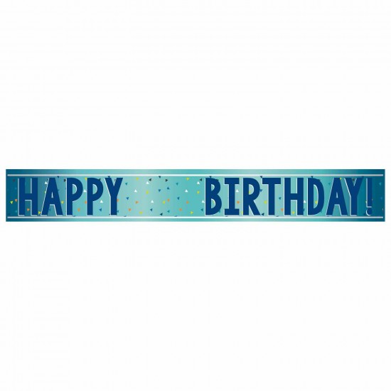 Blue Happy Birthday Add-an-Age Birthday Foil Banners 1.8m - 12 PC