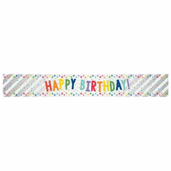 Happy Birthday Multi Coloured Foil Banner