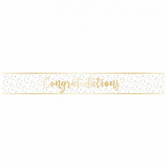 Congratulations Gold Script Foil Banners 2.7m - 12 PC