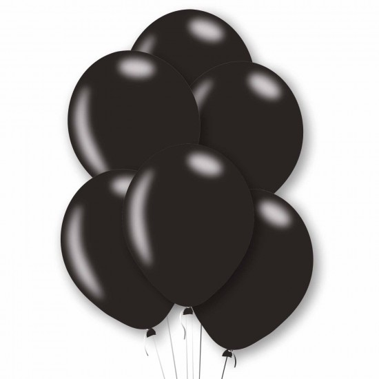 Pearl Black Latex Balloons 11"/27.5cm - 10 PKG/6