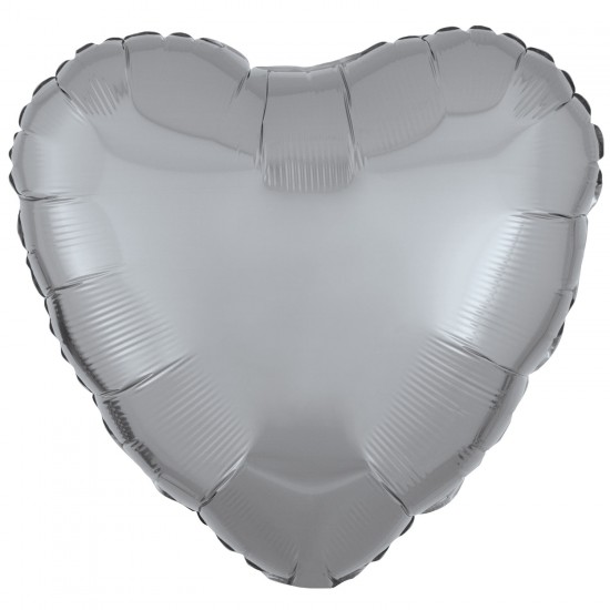 Metallic Silver Heart Bulk