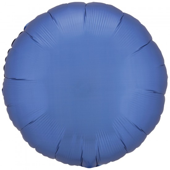 Amscan Silk Lustre Azure Blue Circle Standard Unpackaged Foil Balloons 10 PC