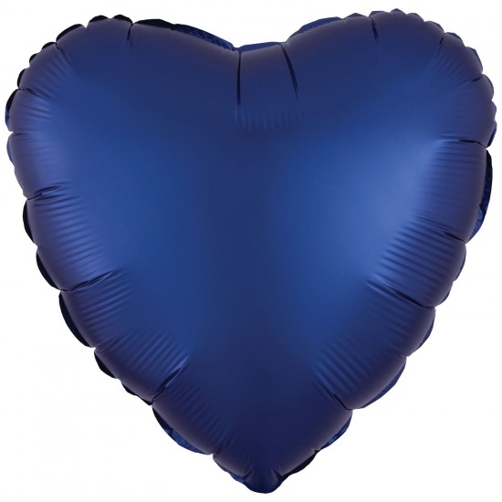 Amscan Silk Lustre Navy Blue Heart Standard Unpackaged Foil Balloons