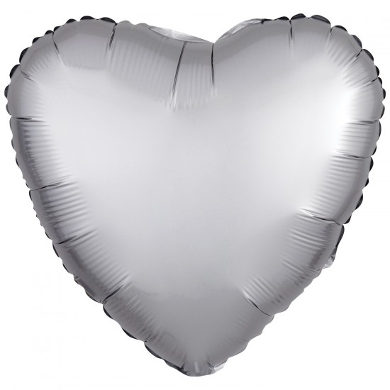 Amscan Silk Lustre Silver Heart Standard