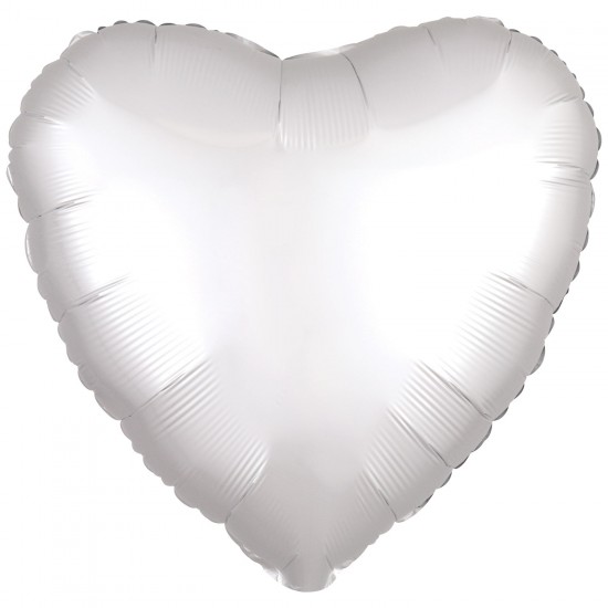 Amscan Silk Lustre White Heart Standard