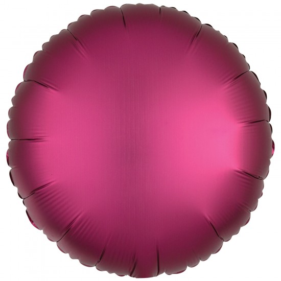 Amscan Silk Lustre Pomegranate Circle Standard Unpackaged Foil Balloons - 10 PC