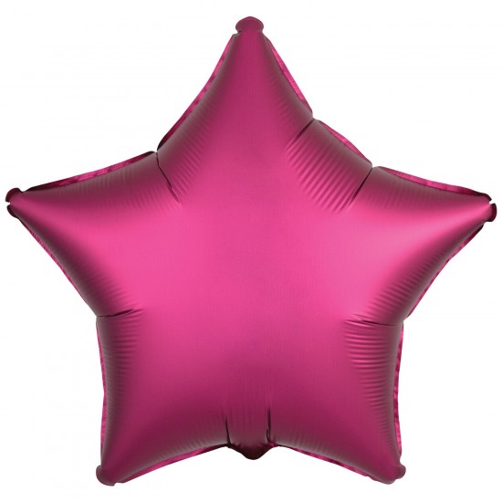 Amscan Silk Lustre Pomegranate Star Foil Balloons- 5 PC