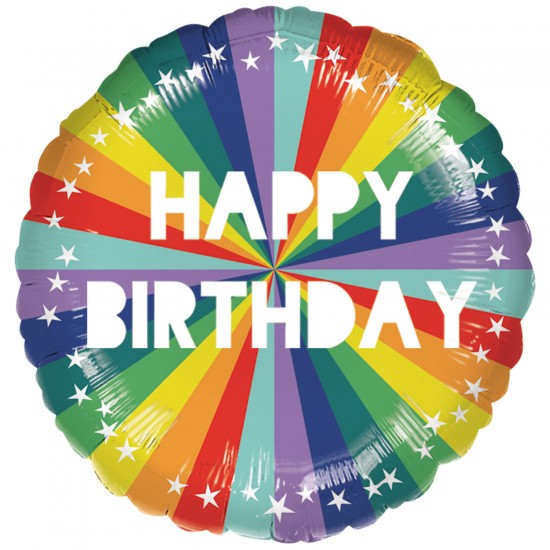 Happy Birthday Bright Rainbow Standard Foil