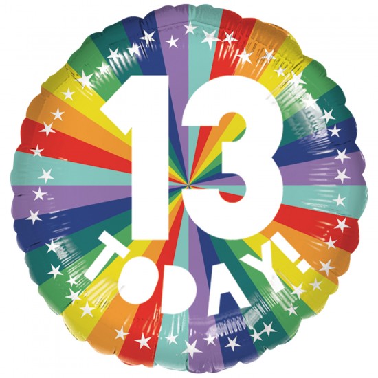 13th Birthday Bright Rainbow Standard Foil