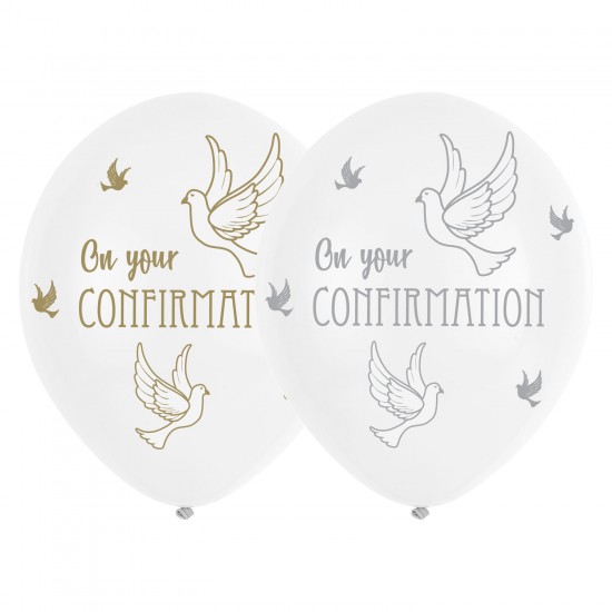 Confirmatiom Dove Latex Balloon 6pk